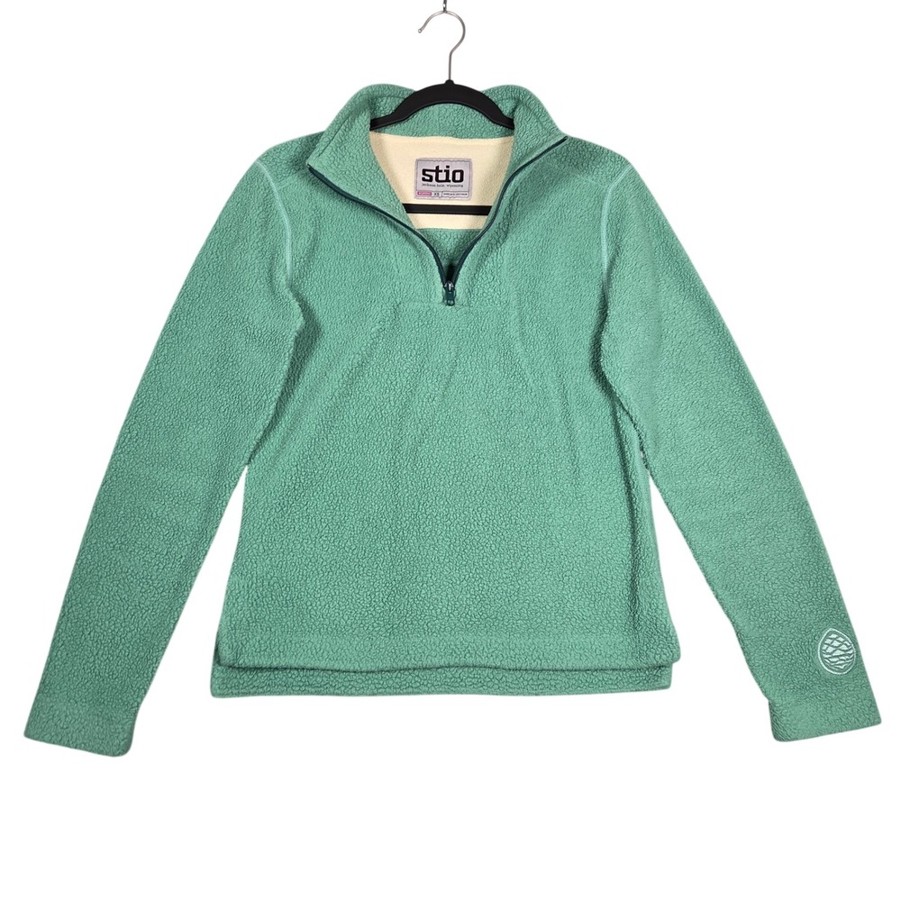 Stio Sweetwater Quarter Zip Fleece Pullover Women XS Green Cozy Cabincore